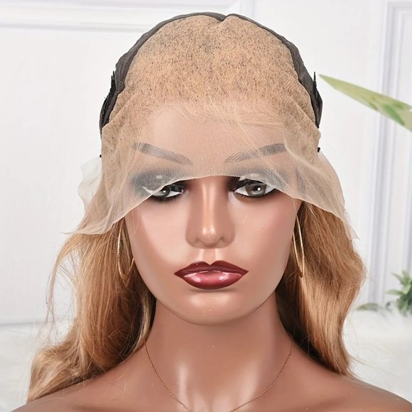 180% Honey Blonde 13×4 Lace Frontal Brazilian Remy Body Wave Human Hair Wig - Picture 2 of 6
